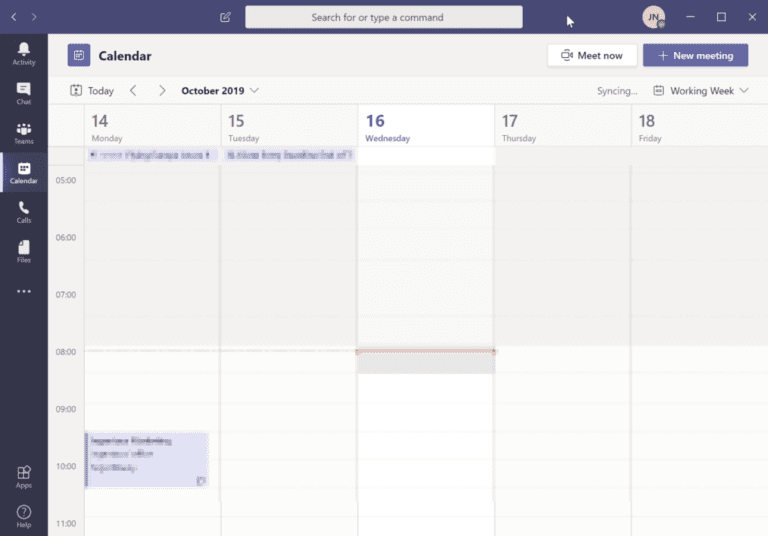 microsoft teams calendar